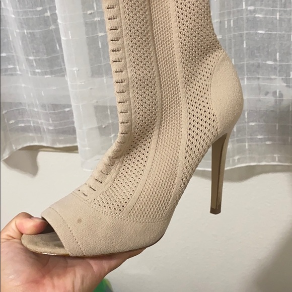 Aldo Keshaa Cable Knit Sock Bootie Heel in Bone - Picture 8 of 8